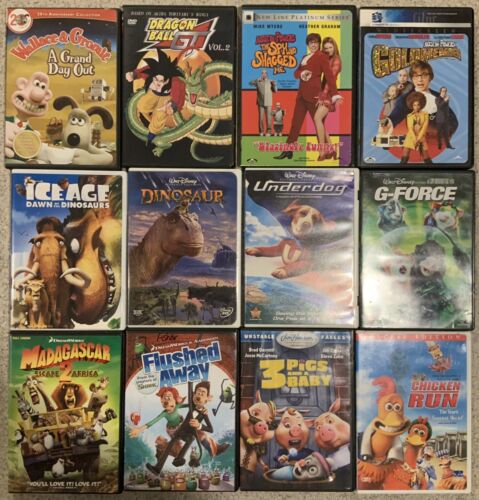 Set 12 DVD Animierte Familie Kinder Disney DINOSAURIER Madagaskar EISZEIT Austin Powers