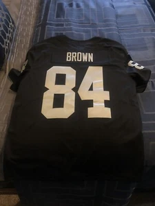 Oakland Raiders JERSEY ANTONIO BROWN #84 Men's Stitched Home Black Jersey LARGE - Picture 1 of 2
