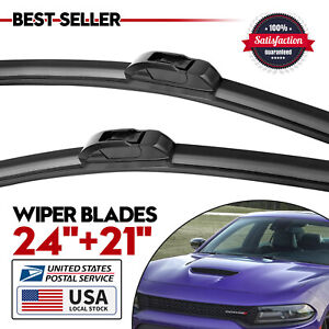 24in&21in Windshield OEM Wiper Blades Bracketless For Ford Taurus 1996-2005