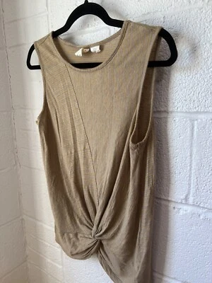 C&C California Striped 100% Linen Twist Tank Top Size Medium - Image 1 of 4