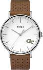 Womens Timex Georgia Tech Gt Watch Bright Whites Leather
