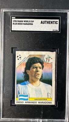 WC Italia 1990 Panini Diego Maradona Argentina #128 Italia 90 SGC AUTÉNTICO Foto 1 de 2