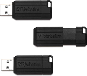 Verbatim 64GB PinStripe Retractable USB 2.0 Flash Thumb Drive with Microban... - Picture 1 of 8