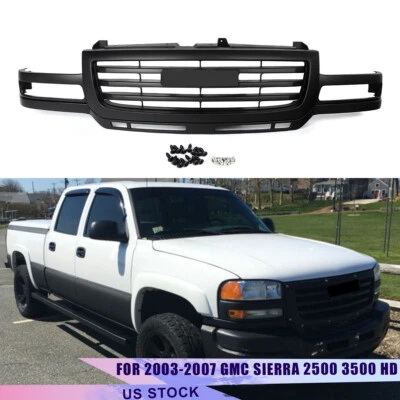 For 2003-2007 GMC Sierra 2500 3500 HD Matte Black Front Bumper Grille Assembly - Image 1 of 4