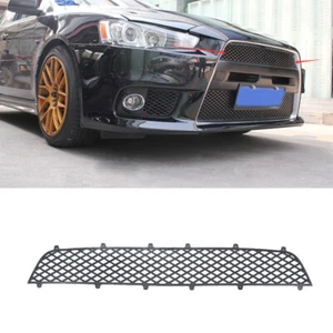 For Mitsubishi Lancer Evolution 07-17 Black Front Center Mesh Grille Grill Cover - Picture 1 of 9