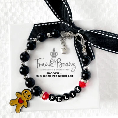 Personalized Beaded Pet Necklace for Dogs Cats Custom Pet Cat Jewelry Handmade - Image 1 of 4