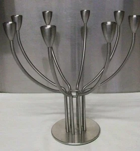 Vintage Ikea Stockholm 8 Arm Candelabra Silver Metal Table Dining Candle Stick - Picture 1 of 6