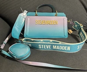 Steve Madden Bevie Crossbody Bag Ombre Teal Purple New - Picture 1 of 13