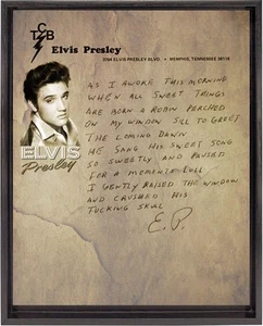 Elvis Presley seltenes Vintage 16x20 Gedicht auf Leinwand gerahmt. - Bild 1 von 5