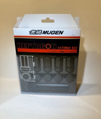 Juego de tuercas de rueda Mugen - Heptagon #7, asiento cónico recto 08181-XXB-K0S0-BL Foto 1 de 3