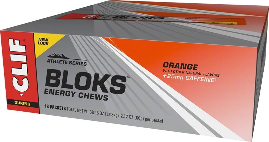 Clif Shot Bloks: Naranja con 25 mg Cafeína Caja de 18 Foto 1 de 1