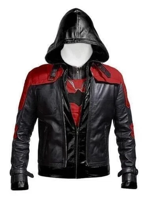 Red Hood Leather Jacket and Vest Costume New Batman Arkham Knight Game - Image 1 of 4