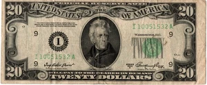 1950 A $20 Dollar Federal Reserve Note FRN Minneapolis "I" Green Seal Circulated - Picture 1 of 2