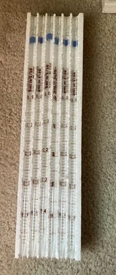 Seis pipetas reutilizables Kimax-51 5 ml en 1/10 Foto 1 de 2