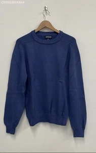 Suéter pesado Lands' End azul 100 % algodón, vintage pero sin usar - talla M - Imagen 1 de 7