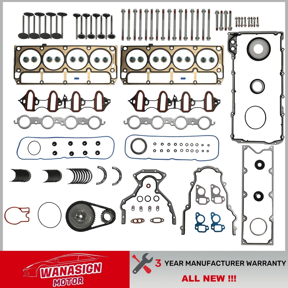 Juego completo de juntas kit de cadena de distribución para 99-01 Chevy Tahoe GMC 4,8 L 5,3 L V8 OHV Foto 1 de 4