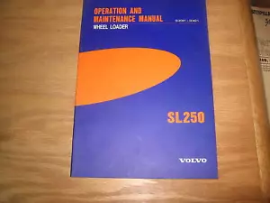 Volvo SL250 Wheel Loader Operators Manual - Picture 1 of 1