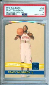 Donruss Tracy McGRADY 2010 zafiro troquelado raro #19/49 pistones #53 PSA 9 - Imagen 1 de 2