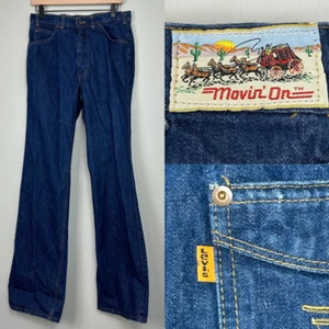 Jeans Levis 32x34 de Colección Años 70 Deadstock Naranja Tab Corte Bota Movin On Hecho en EE. UU. Retro - Imagen 1 de 16