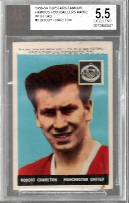 Robert Charlton 1958 A&BC Footballers #3 Planet LTD RC BVG 5,5 RC Foto 1 de 2