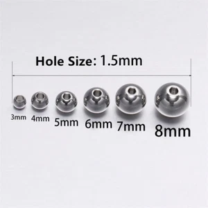 100x Glazed Bracelet Jewelry Making Findings Spacer Bead Round Stainless steel - Picture 1 of 11