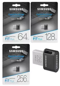 Samsung USB 3.1 Memory Stick Flash Drive FIT Plus 64GB 128GB 256GB - 300 MB/s - Picture 1 of 25