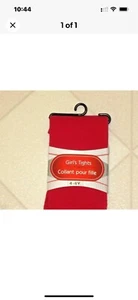 Little Girls Red Footed Nylon Fashion Tights Size 4-6 Years New in Package - Picture 1 of 1