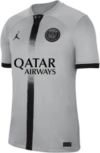 Men Nike Jordan Qatar Airways Messi Soccer Jersey Size M Grey Black DJ7682 078 - Picture 1 of 24