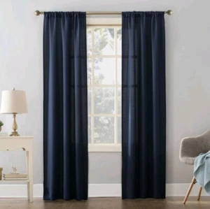Mainstays Pannello Tenda Solida Strutturata, Navy 38"" x 95"" - 2 pannelli - Foto 1 di 7