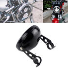 7'' Black Headlight Housing Bulb Bucket w/Fork Bracket For Harley Chopper Bobber