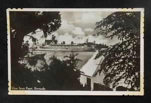 RPPC anni '30? Veduta nave da crociera da Paget Bermuda St. Georges Co - Foto 1 di 1