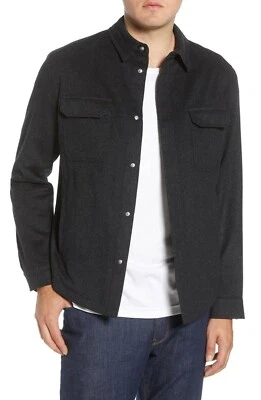 Peter Millar Featherweight Journeyman Cashmere Shirt Jacket L Grey Italy $1298  - Image 1 of 4