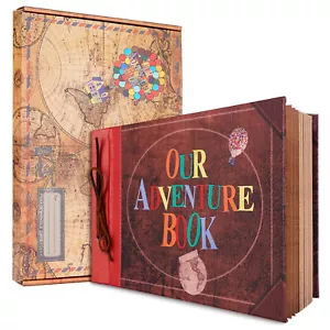 80 Pages Scrapbook Photo Album Our Adventure Book 11.9 x 7.6 Inch Hard Cover - Picture 1 of 10