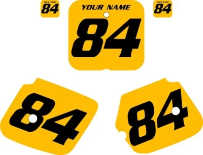 1984-1985 SUZUKI RM250 Custom Pre-Printed Yellow Backgrounds with Black Numbers Foto 1 de 4