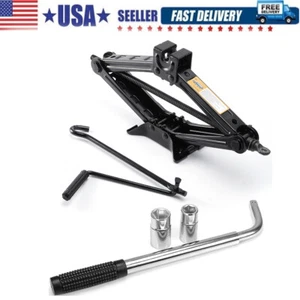 2 Ton Scissor Jack Car SUV Garage Tire Wheel Lug Handle Crank / Wrench Tool Kit - Picture 1 of 11