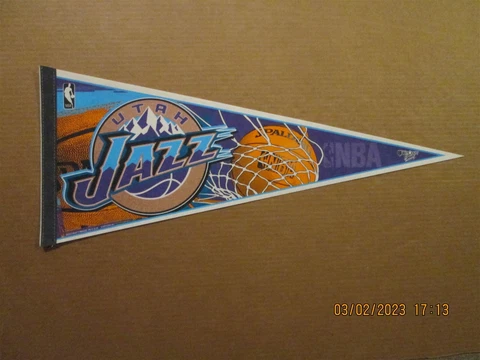 NBA Utah Jazz Vintage Circa 1990's Edition #5 Team Logo Basketball Pennant Cover