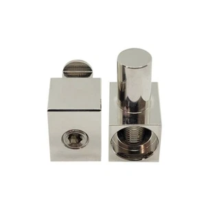 Pair ILL Customz  90 Degree Angled Down 1/0 to 1/0 AWG 0 Gauge Amp Input Reducer - Picture 1 of 1