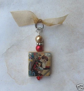 Viktorianischer Weihnachtsmann Anhänger Weihnachten Urlaub veränderte Kunst Vintage Charm - Bild 1 von 1
