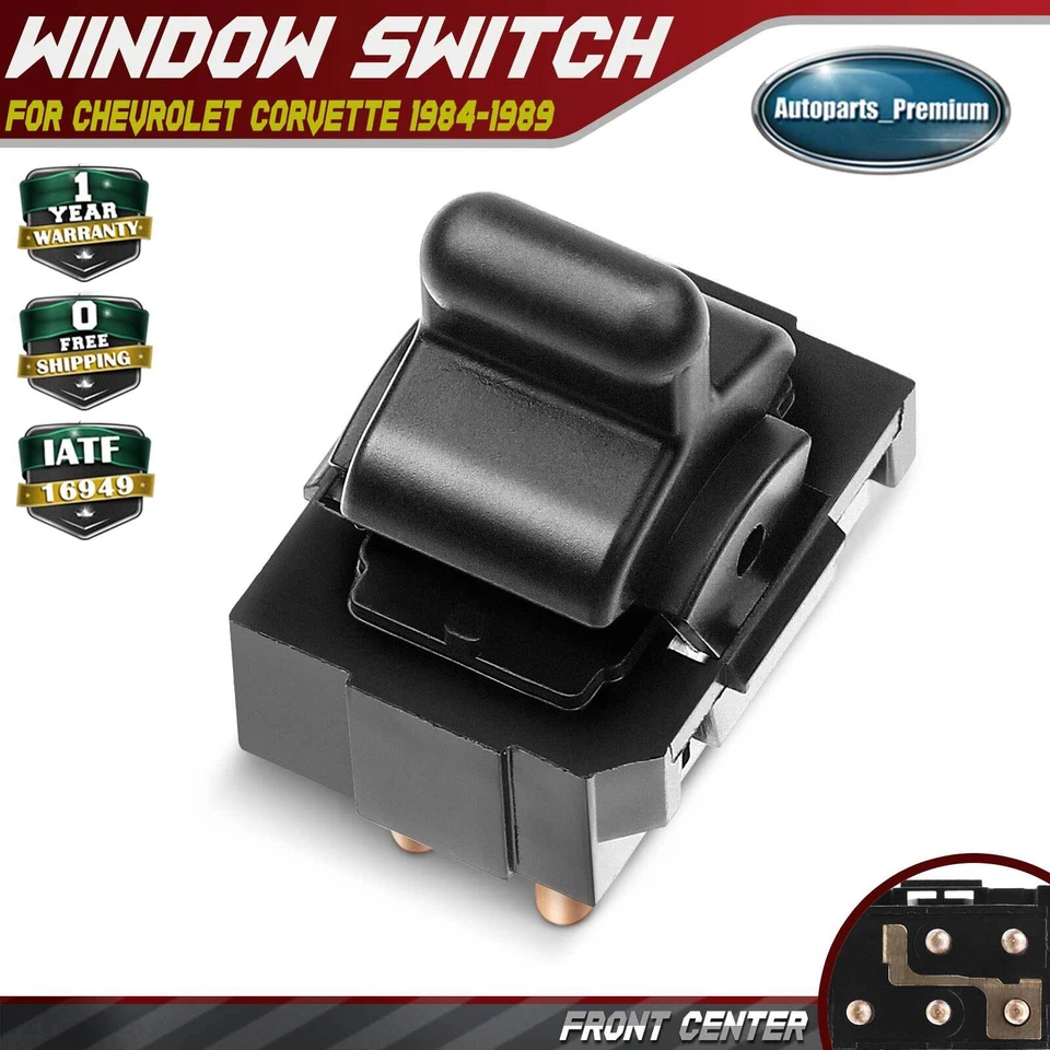 Interruptor de ventana eléctrica de consola central para Chevrolet Corvette 1984 1985 1986-1989 Foto 1 de 4