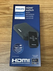 Philips 4k UHD HDMI Switch 4 Port 2.2 with Remote - Black NEW - Picture 1 of 6