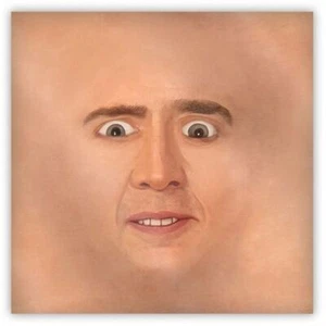 Funny CREEPY CAGE FACE Metal Refrigerator Magnet, 2" Square Nic Cage Parody Meme - Bild 1 von 1