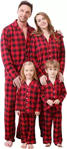 Matching Family Pajamas Sets Long Sleeve Christmas Reindeer Plaid Pjs Striped Ki - Picture 1 of 12