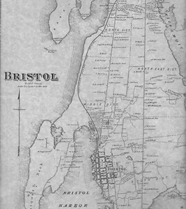 Bristol RI 1870 Maps with Homeowners Names Shown - Picture 1 of 2