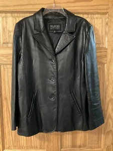 PELLE STUDIO Wilsons Leather Coat Supple Black Womens XL Excellent - Picture 1 of 18