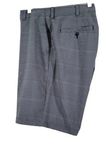 Ben Hogan Men 34 (fit 37") Golf Shorts Black-Gray Flat Front 10" Inseam Stretch - Picture 1 of 17