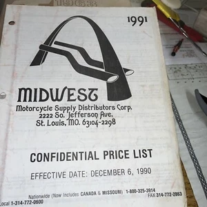 Vintage 1991 midwest motorcycle Price List Harley - Imagen 1 de 1