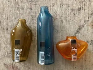 Design Ideas Glass Mid Century Style Bud Vase Set of 3 -Green Orange & Blue - Picture 1 of 8