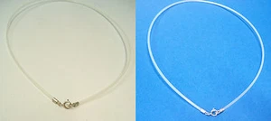 Girocollo in plastica trasparente con chiusura in ARGENTO 925 - diametro 2 mm - Imagen 1 de 5