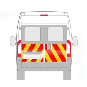 Fiat Ducato MK2 Medium Roof 06+ CHEVRON KIT HALF ENGINEERING GRADE REFLECTIVE - Picture 1 of 3