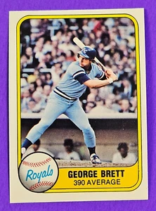 George Brett 1981 Fleer Baseball Card #28 Kansas City Royals Pack Fresh (409) - Imagen 1 de 2